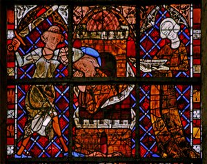 Window depicting the death of St John the Baptist by French School